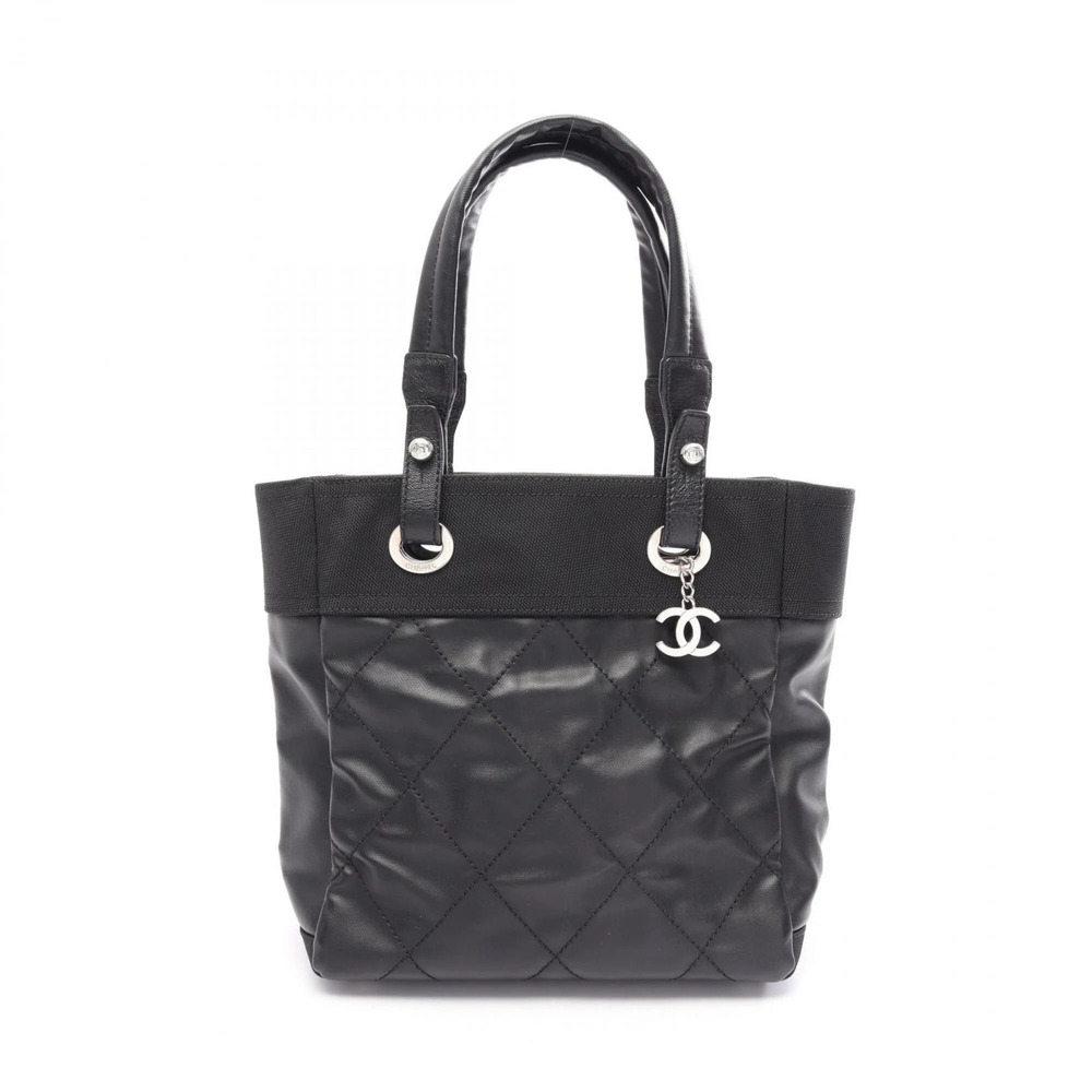 CHANEL Black Leather Tote Bag